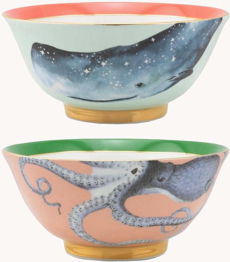 Kleine schaal Animal met eetstokjes van Fine Bone China