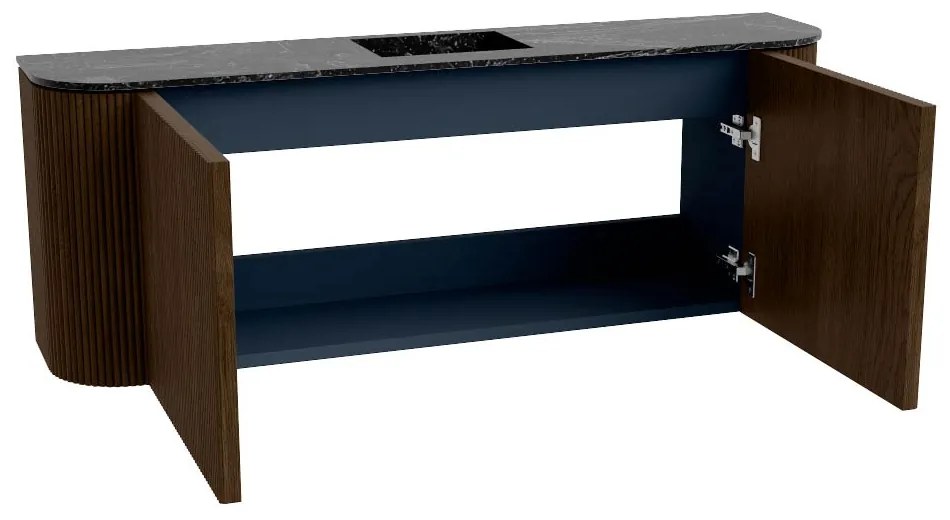 Mondiaz Joya DLux 115cm toiletmeubel ronding links/rechts walnut met wastafel faye midden 1 kraangat lava