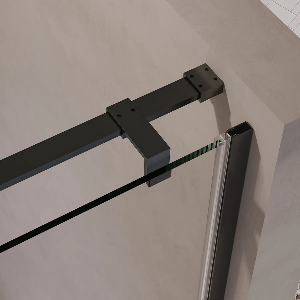 Brauer Stellar nisdeur met vaste wand 140cm gunmetal geborsteld PVD