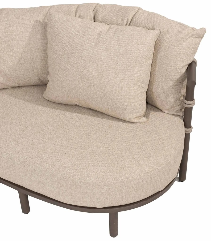 4 Seasons Outdoor Ezra hoek loungebank terre met love island SALE LoungebankLoungeset bruin weerbestendig