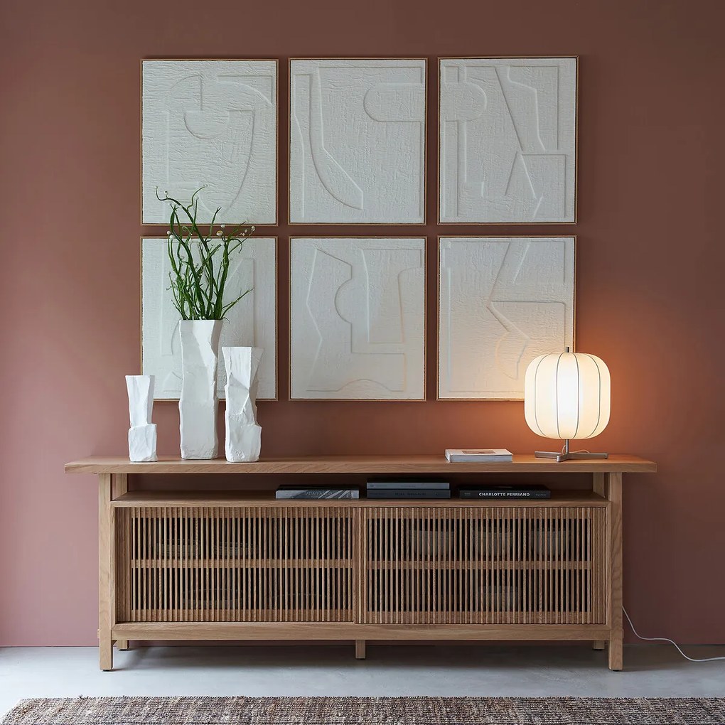 Opengewerkt eikenhouten en gefineerd dressoir, Tinos