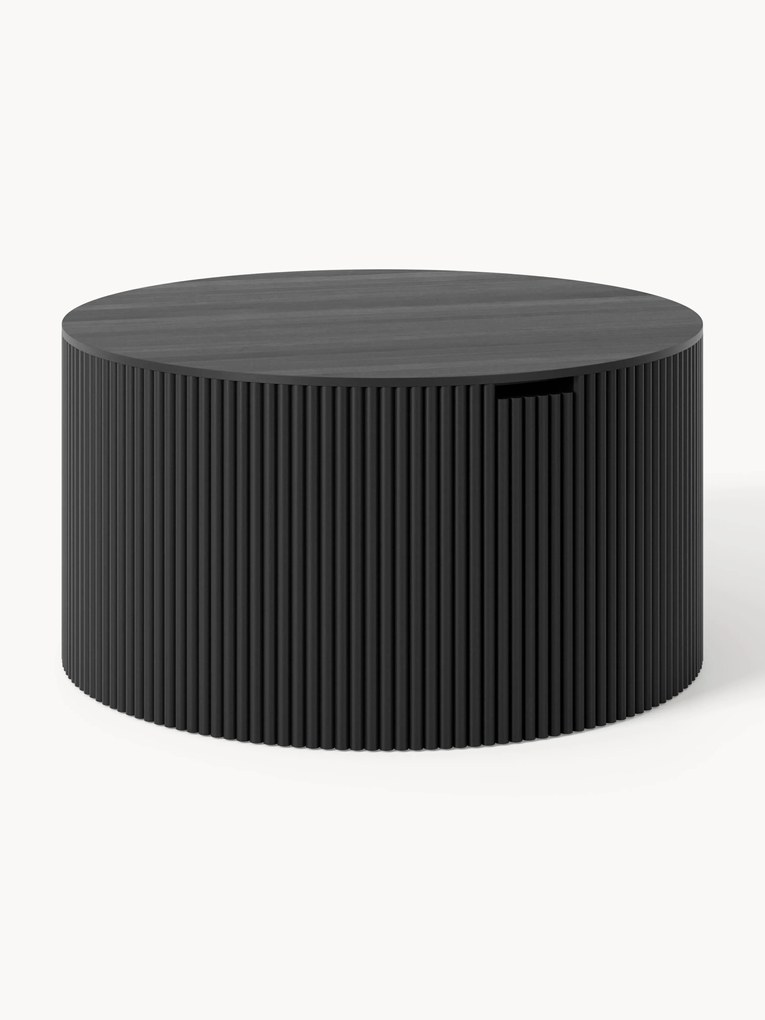 Ronde houten salontafel Nele met opbergruimte