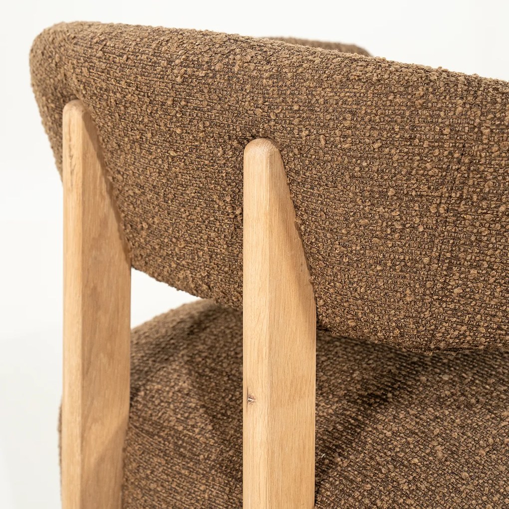 Armleuningstoel Boucle Bruin
