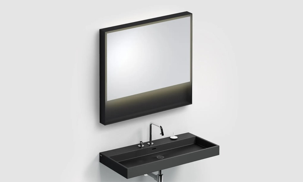 Clou Look at Me spiegel met LED-verlichting 90x80cm zwart mat