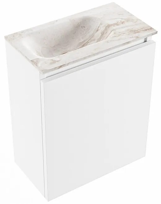 Mondiaz Ture DLux toiletmeubel 40cm talc met wastafel frappe links zonder kraangat