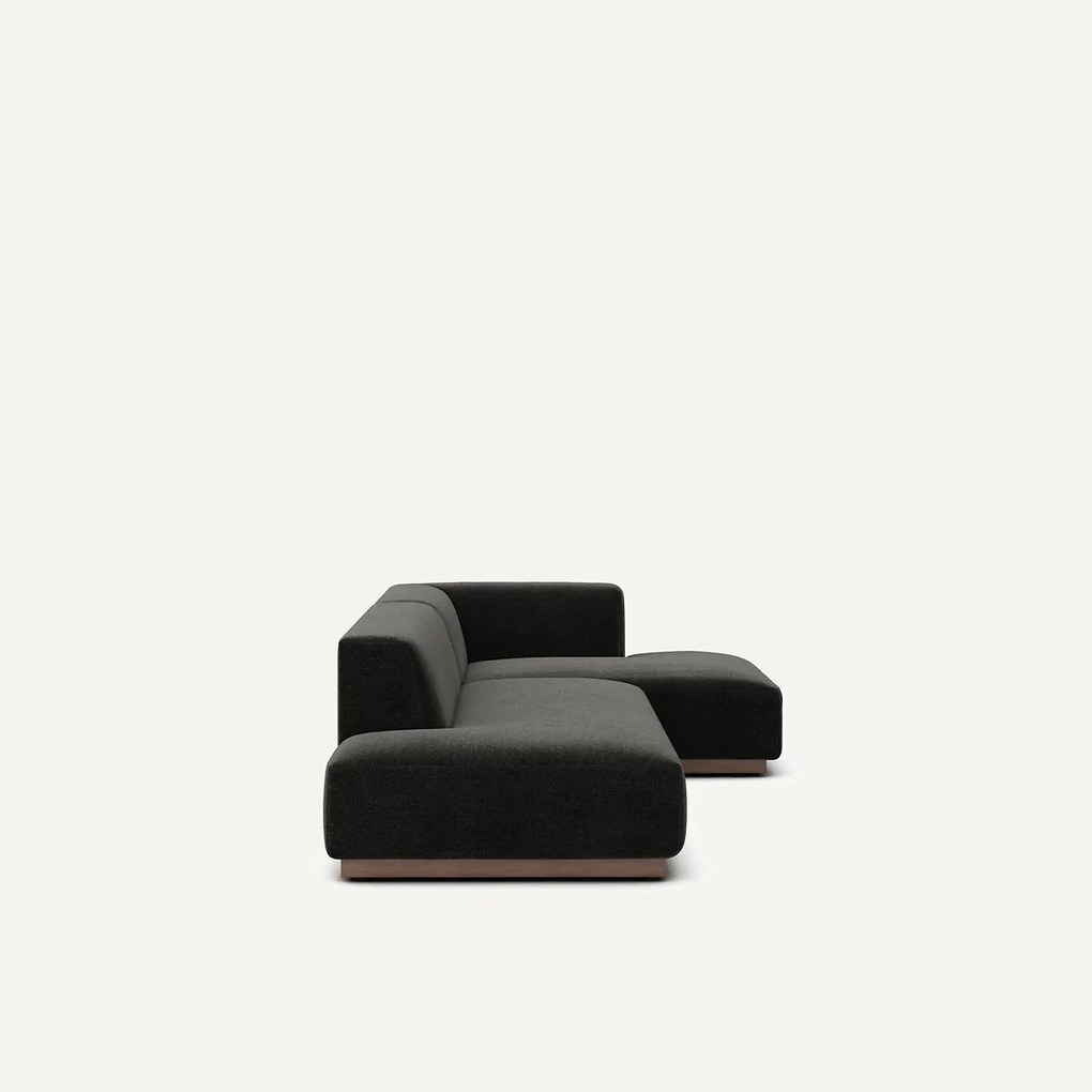 Rechter hoekbank XL in chenille fluweel, Jacopo