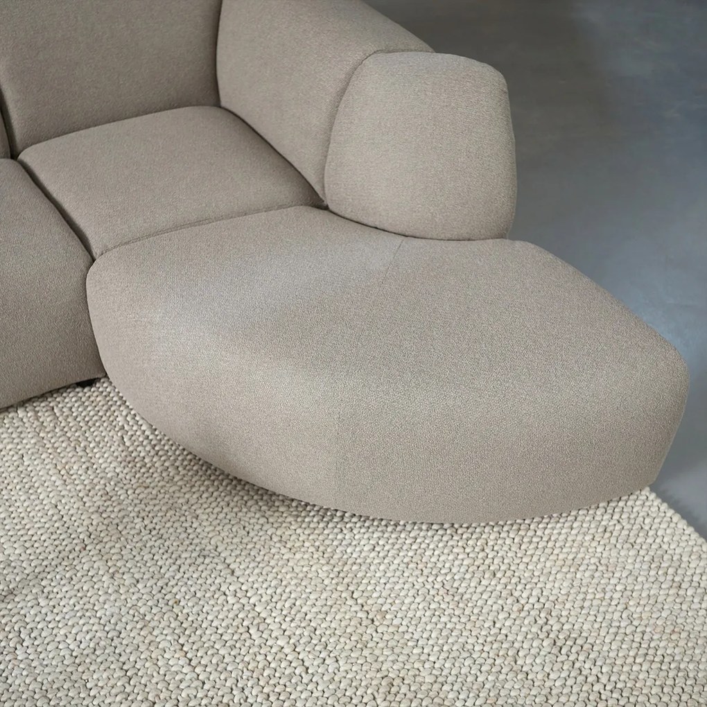 Hoekbank Met Rond Element Rechts Taupe