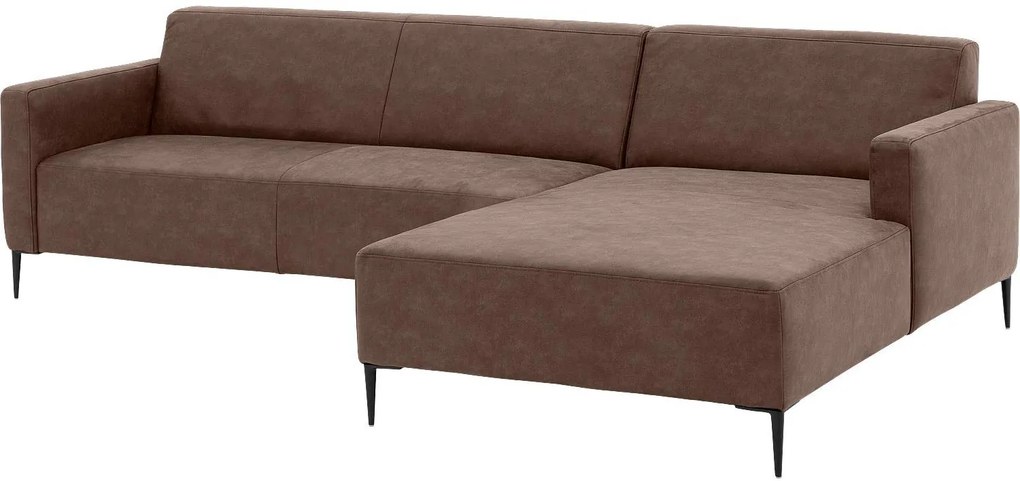 Goossens Key West bruin, micro leer, 3-zits, modern design