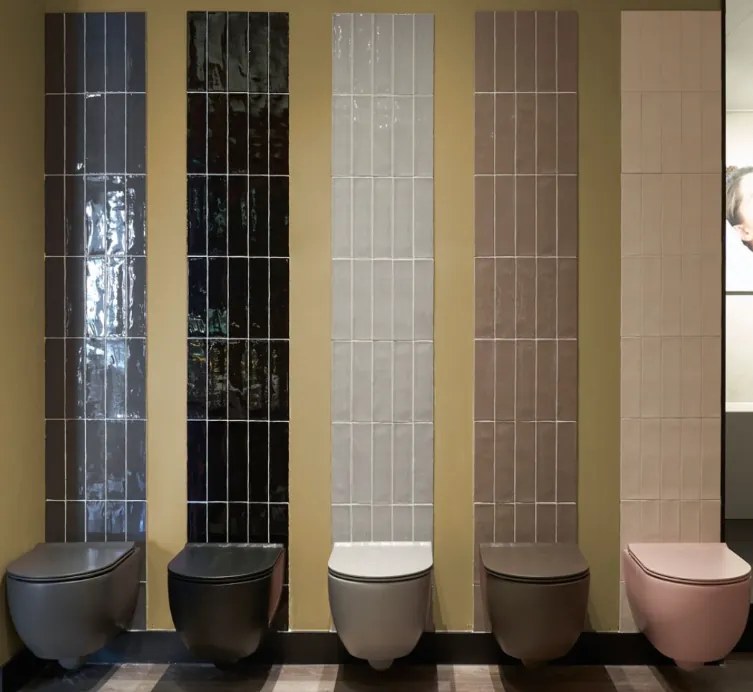 Xenz Gio randloos toilet 52cm met vortexspoeling roze mat