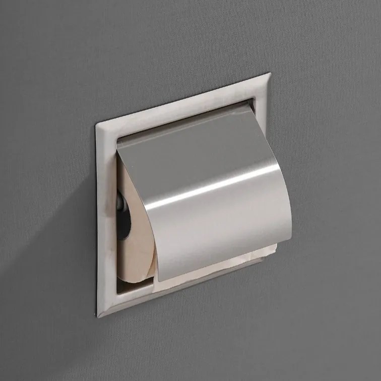 Saniclear Exclusive inbouw toiletrol houder met klep rvs