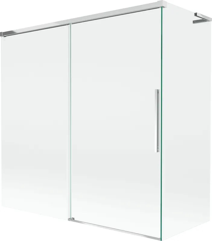 Mexen Rox L badwand 2-delig schuifbaar 160 + 70 x 150 cm, transparant, chroom - 8C9L-160-070-01-00
