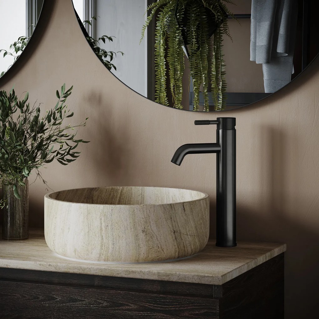 Saniclear Plus Curved hoge wastafelkraan verouderd ijzer - gunmetal