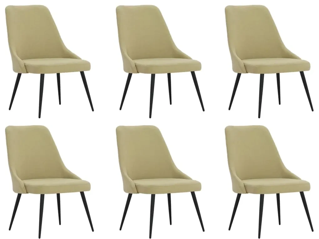 vidaXL Eetkamerstoelen 6 st stof groen