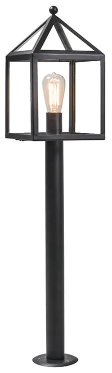 Buitenlamp paal zwart 100 cm - Amsterdam Modern E27 Buitenverlichting kubus / vierkant vierkant