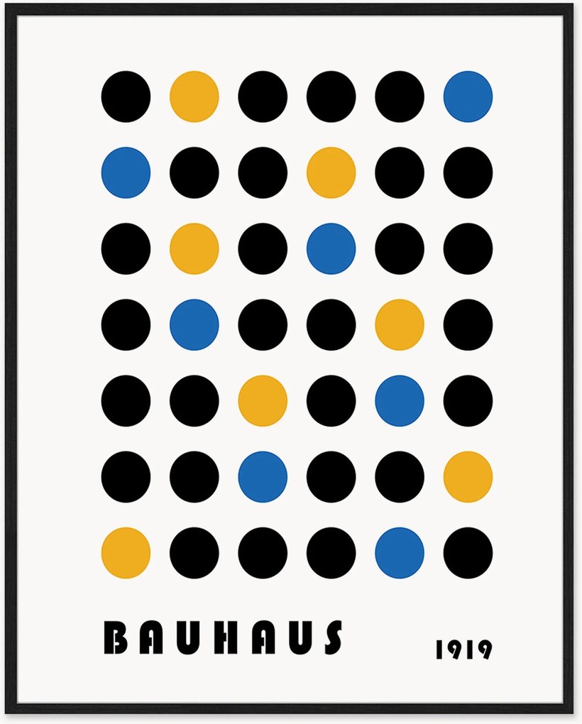Ingelijste digitale print Bauhaus Abstract Dots