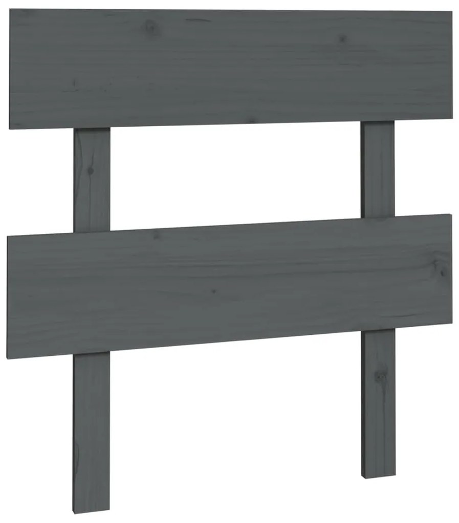 vidaXL Hoofdbord 103,5x3x81 cm massief grenenhout grijs