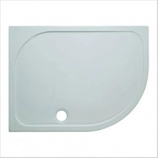 Crosswater Shower Tray douchebak 100x80x4.5cm rechts 55 radius met antikalkbehandeling polybeton wit SRQ81000RH