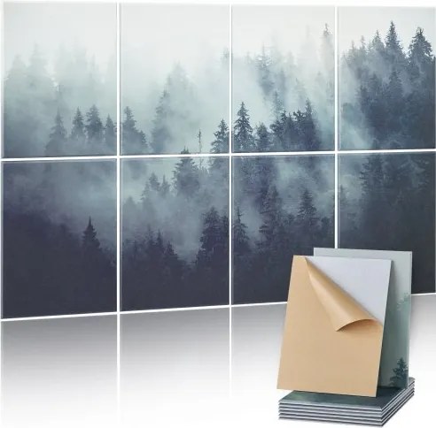 VEVOR 8-pack akoestische panelen, 1200x800x10 mm, akoestische wandpanelen, zelfklevende, geluidsabsorberende en geluiddempende panelen voor thuis, kantoor, studio, speelkamer, theater en bos