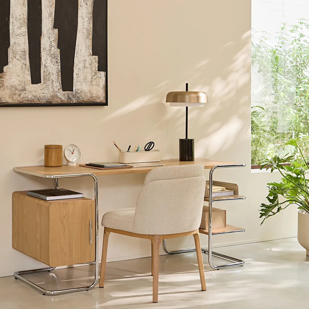 Buisvormig bureau in eikenfineer, lengte 155 cm, Emlyn