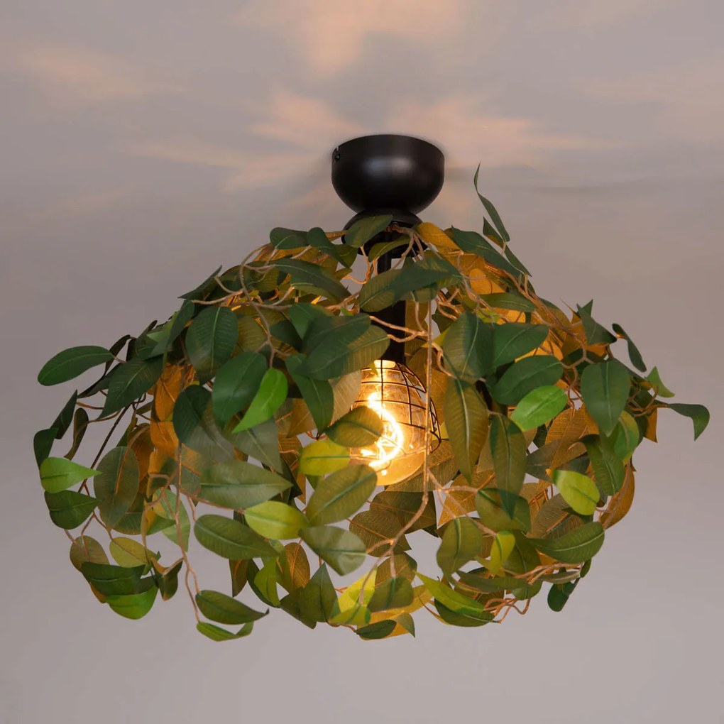Bohemian plafondlamp groen - Leavy E27 Bohemian bol / globe / rond Binnenverlichting Lamp