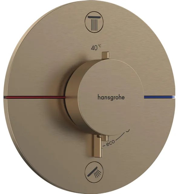 Hansgrohe Showerselect thermostaat - inbouw - 2 functies - zekerheidscombinatie toepasbaar bad/vul combinatie - brushed bronze 15556140