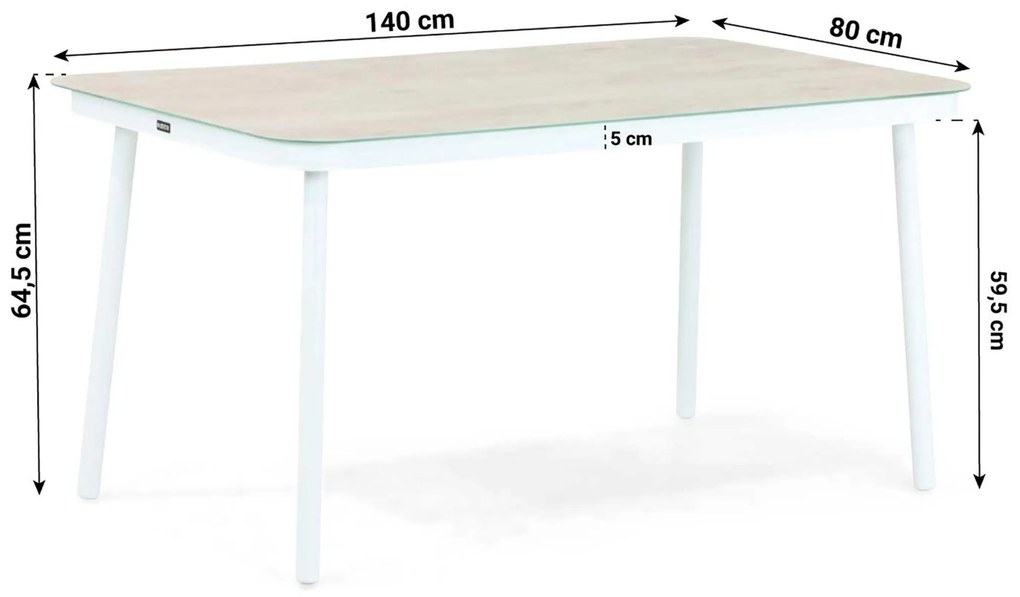 Dining Loungeset 7 personen Aluminium/rope Wit  Lifestyle Garden Furniture Boretti