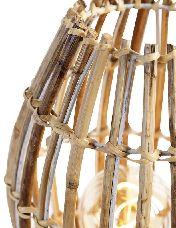 Landelijke tafellamp bamboe met wit - Canna Capsule Landelijk E27 ovaal Binnenverlichting Lamp