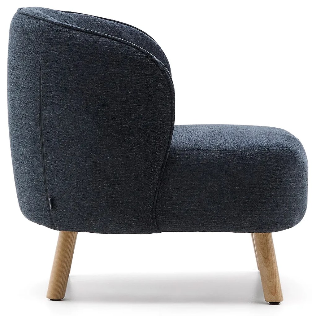 Kave Home Ulit Fauteuil Grijs Chenille Met Houten Pootjes