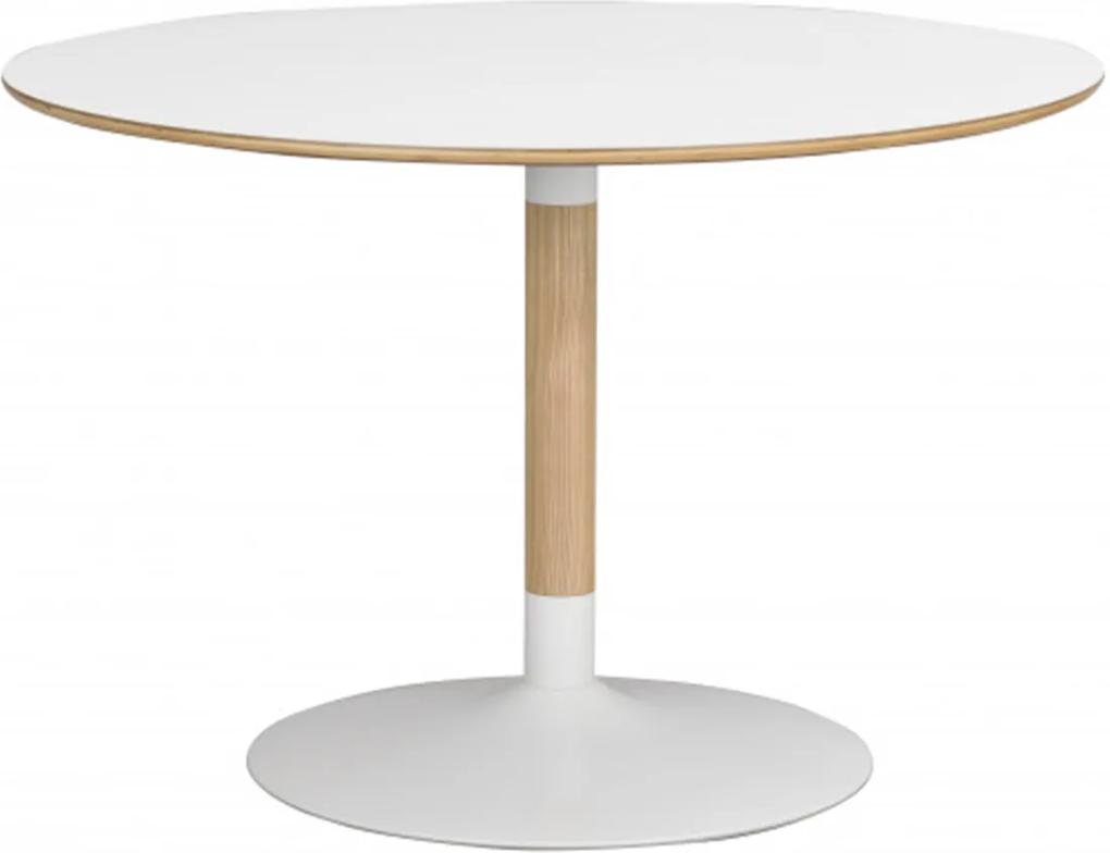 Nordiq Fusion table - Ronde eettafel - Eiken onderstel - Ø115 x H76 cm- Eettafels - Eetkamertafel - Rond - Hout - Scandinavisch design - Witte tafels