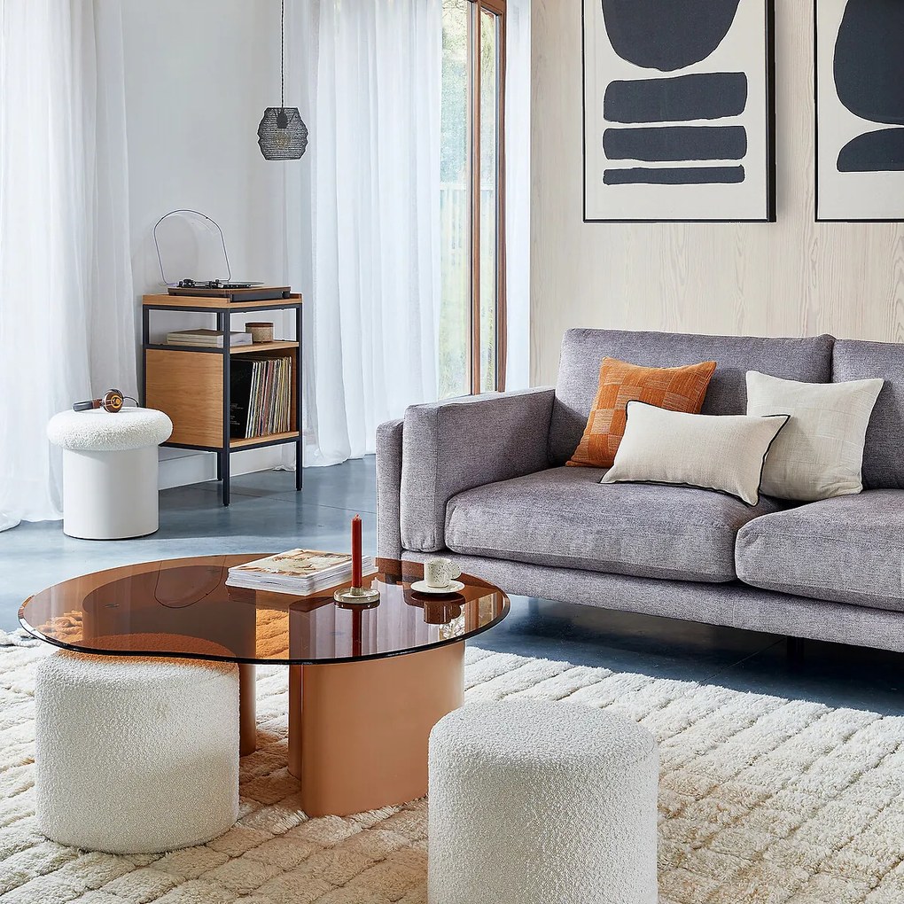 Salontafel met 2 poefs, POGLIO