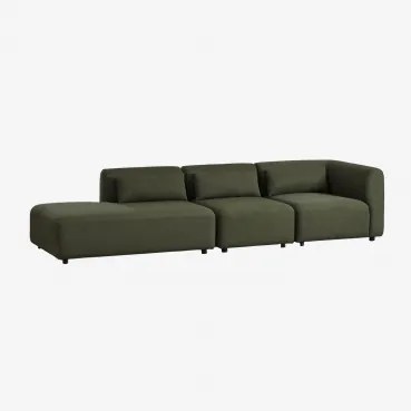 3-delige Modulaire Hoekbank Met Linker Divan Fogler Teddystof Currygeel - Sklum