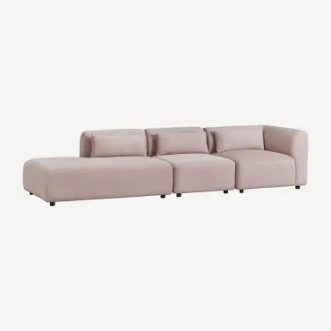 Fogler 3-delige Modulaire Hoekbank Met Chaise Longue Corduroy Roze Wijn - Sklum