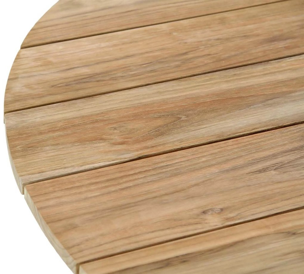Dining Tuintafel rond 150 cm Aluminium/teak Grijs Fabriano