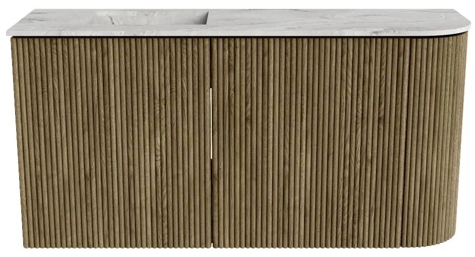 Mondiaz Joya DLux 80cm toiletmeubel ronding rechts dusk met wastafel faye links zonder kraangat glace
