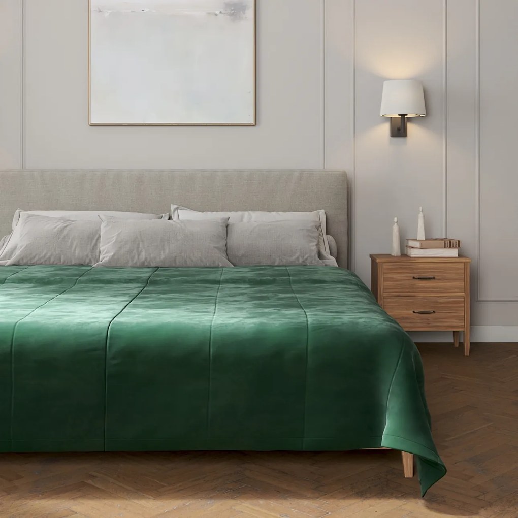 Dekoria Sprei Velvet, donkergroen