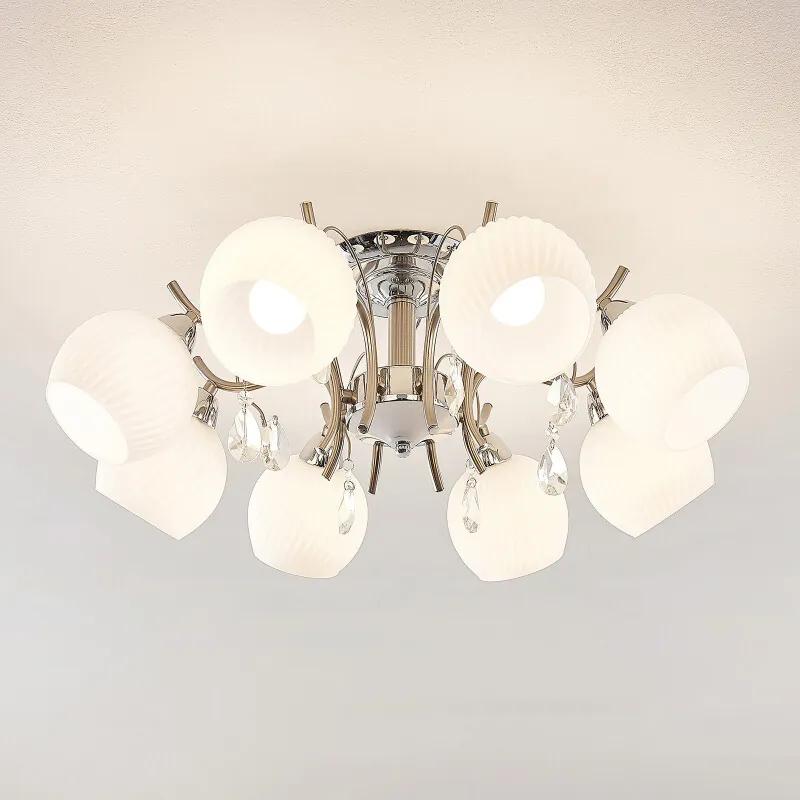 Feodora plafondlamp in chroom, 8-lamps - lampen-24