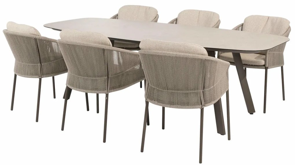 Taste by 4 Seasons Florence tuinset terre met Manolo tafel 240 cm Tuinstoel   bruin weerbestendig