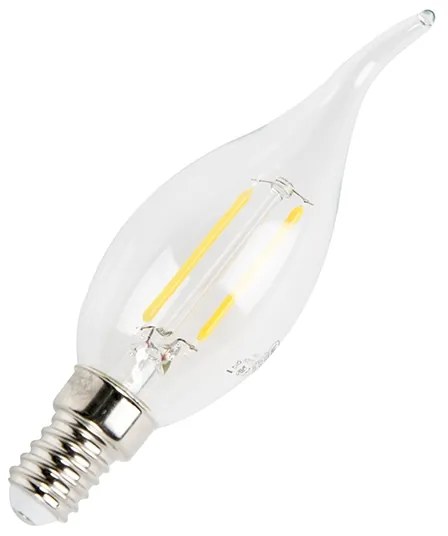 Set van 5 E14 dimbare LED filament tipkaars lampen 250lm 2700K