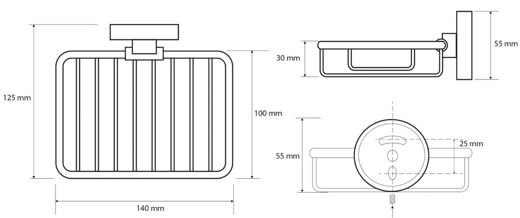 Sapho X-Round draad zeephouder zwart