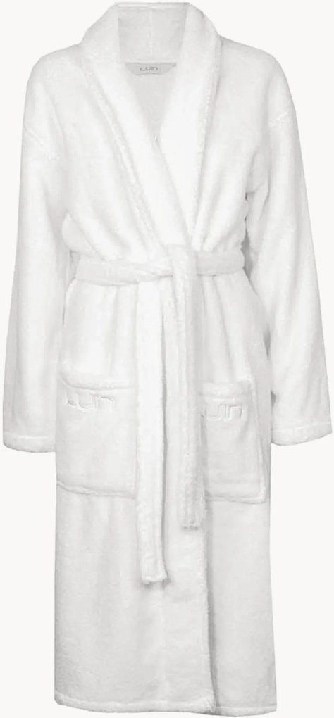 Katoenen unisex badjas Basic met sjaalkraag