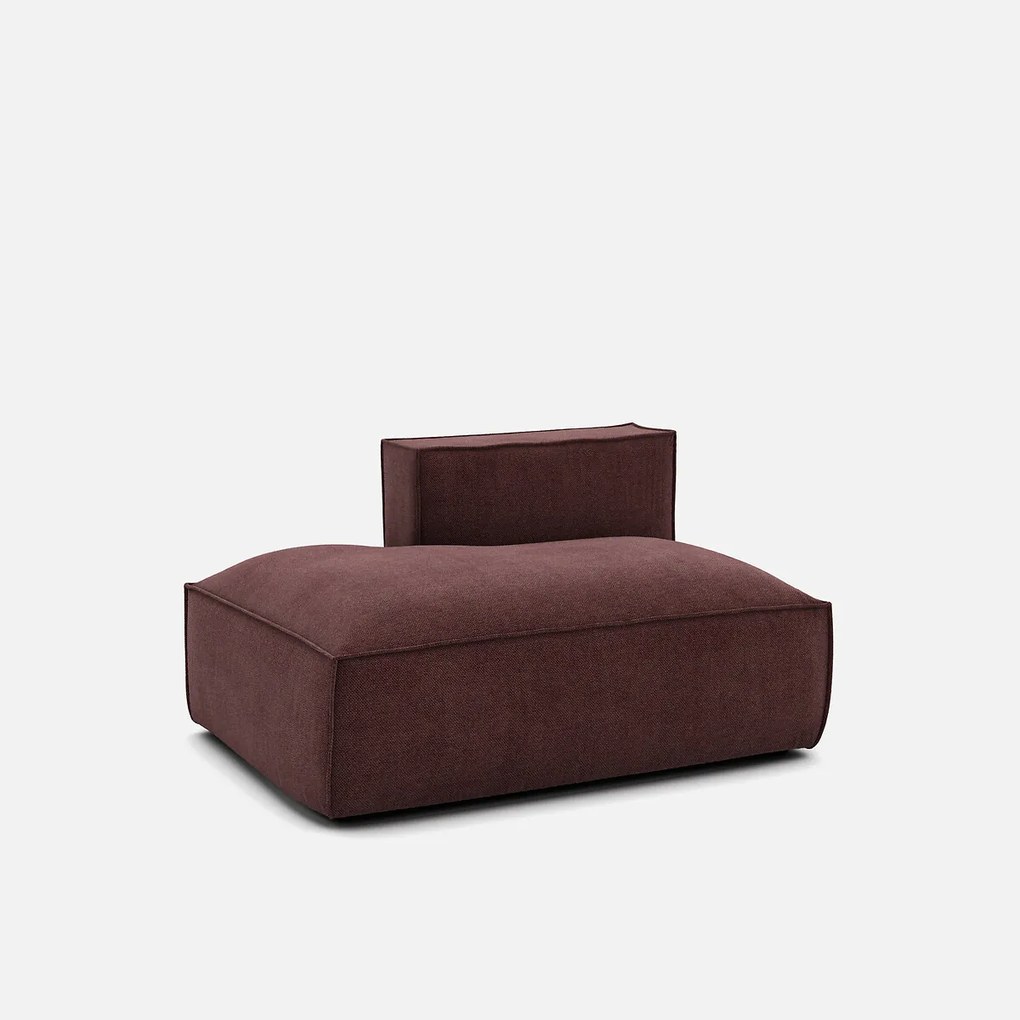 Links chaise longue-element voor modulaire bank, in structuurstof, Seven