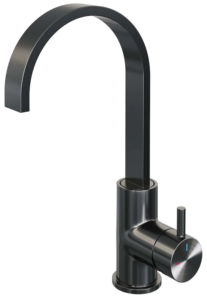Brauer Gunmetal Edition ColdStart wastafelkraan met draaibare platte uitloop model B gunmetal geborsteld PVD