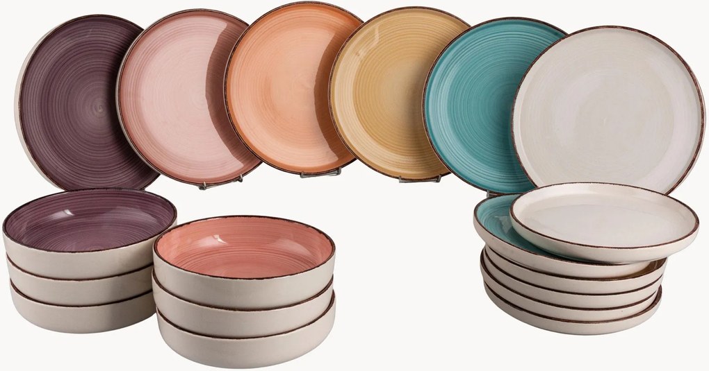 Serviesset modern, 6 personen, 18-delig