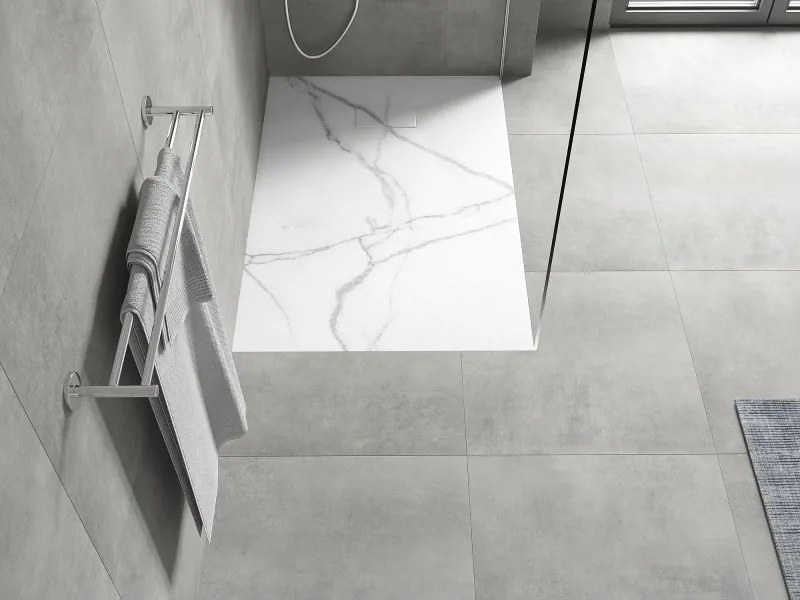 Mexen Hugo rechthoekige SMC douchebak 100 x 80 cm, witte steen - 42158010