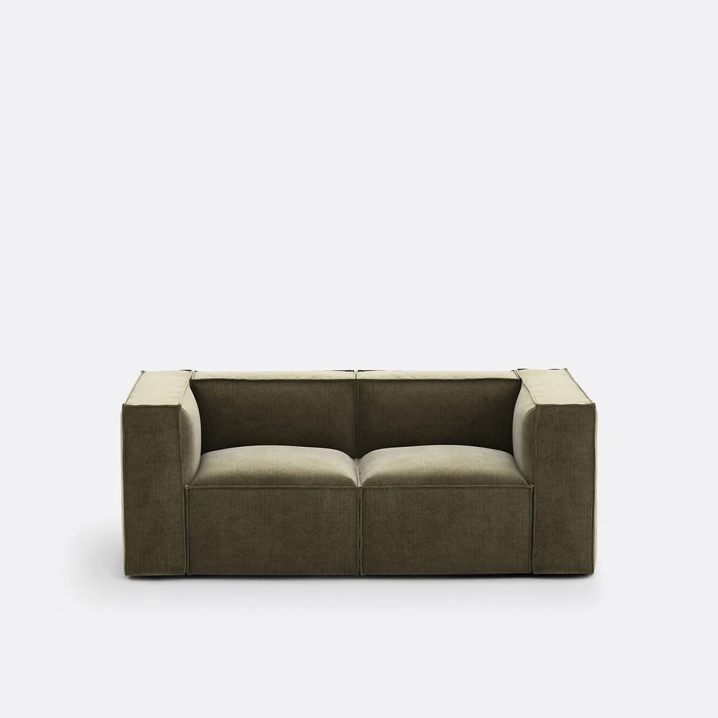 Modulaire bank, 2-zit, in vintage ribfluweel, Seven
