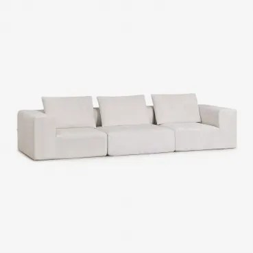 3-delige Modulaire Bank In Vacuüm Verpakte Chenille Norridge Chenille Crèmebeige - Sklum
