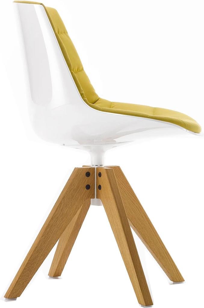 MDF Italia Flow Chair gestoffeerde stoel met VN eiken onderstel