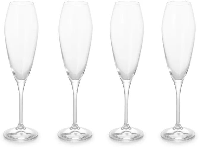 Kyros set van 4 champagneglazen,, 220ml, helder glas