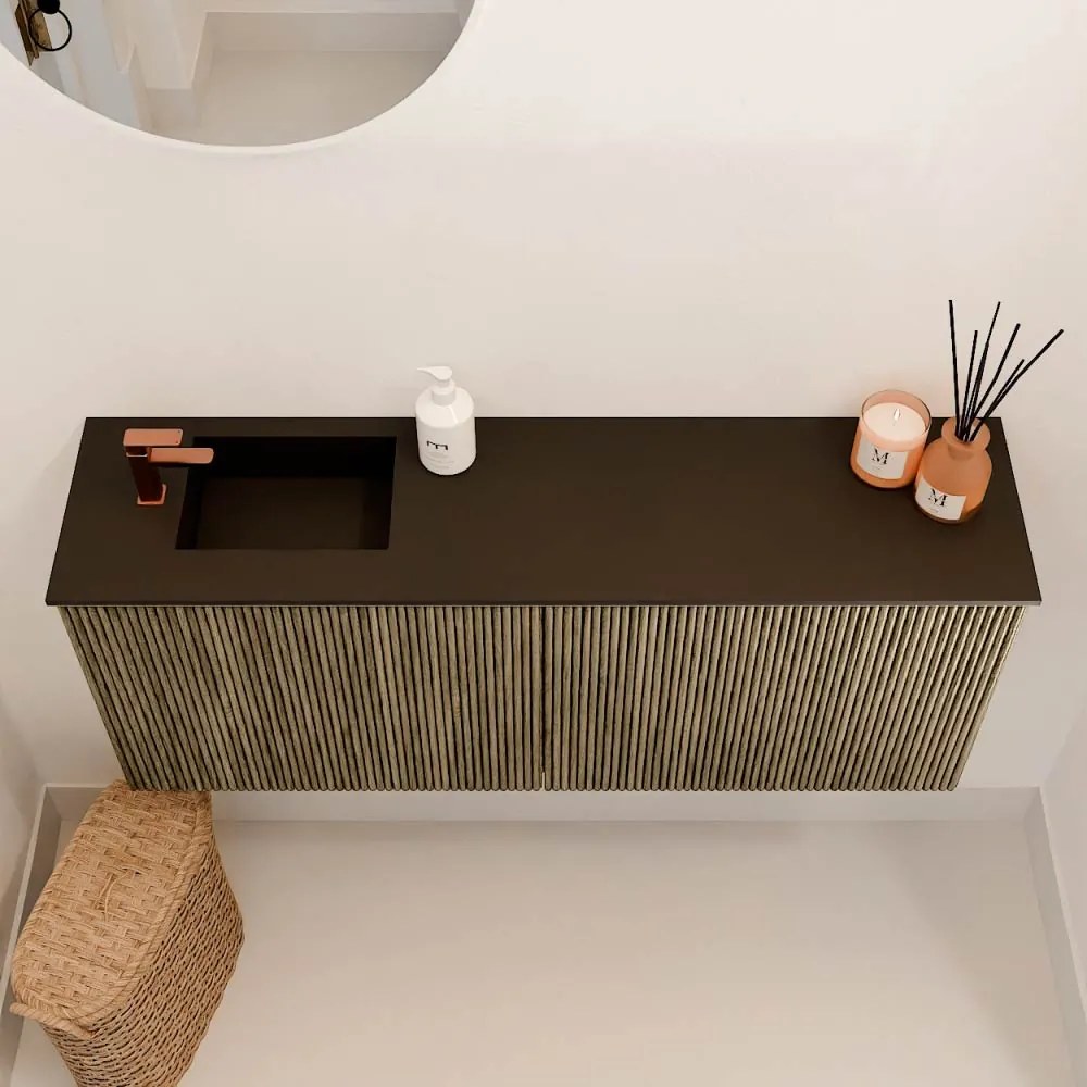 Mondiaz Joya 100cm toiletmeubel dusk met wastafel faye links 1 kraangat urban