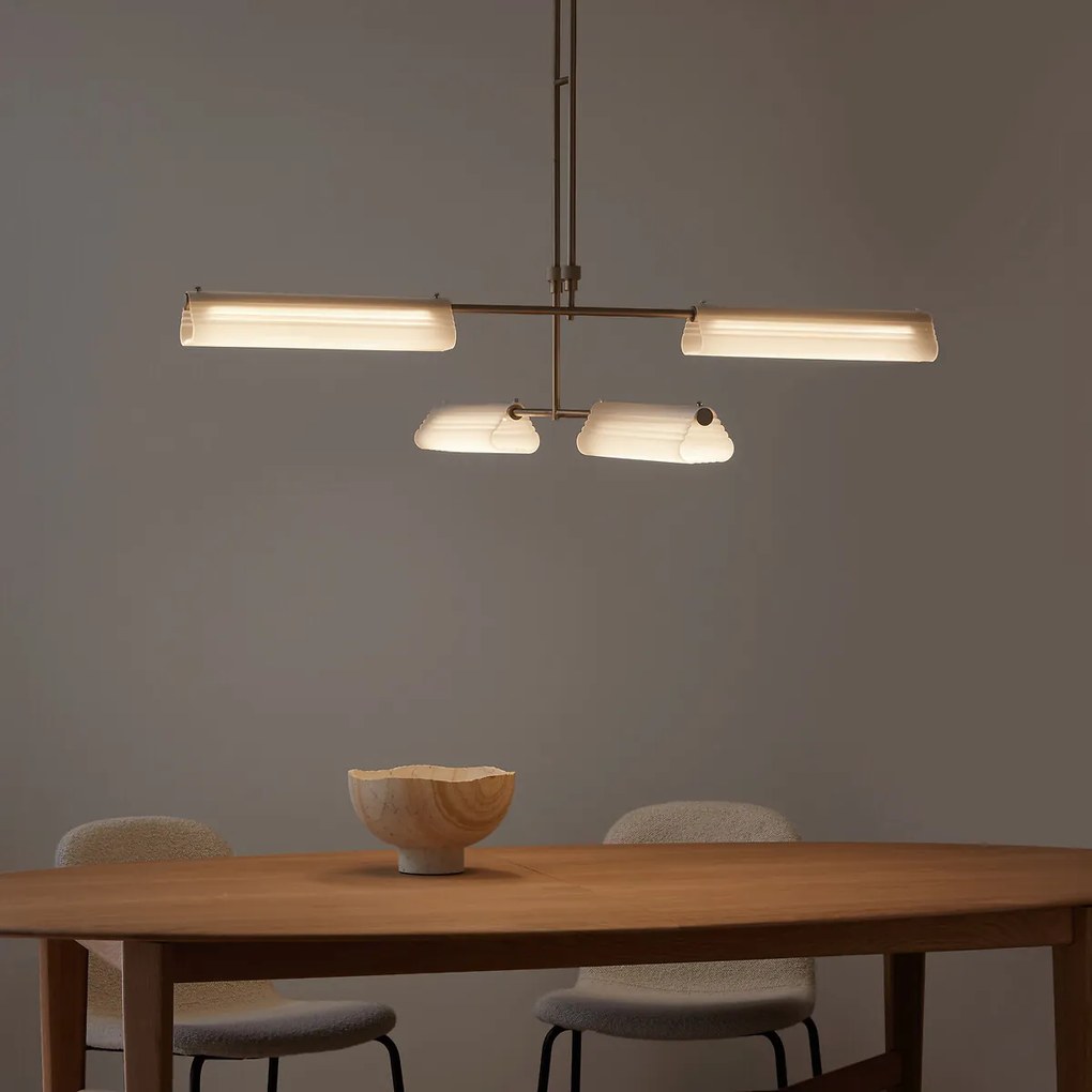 Hanglamp van gezandstraald glas, Gallina, Strozzi
